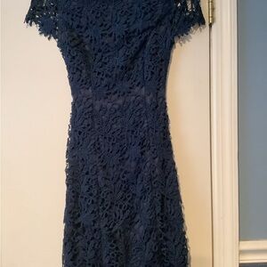 Elegant Navy Lace Dress
